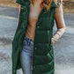 Longline Hooded Sleeveless Puffer Vest - NawdeX