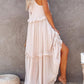 Ruffled Sleeveless Maxi Dress with Pockets - NawdeX