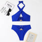 Split High Waist Cross-halterneck Swimsuit - NawdeX