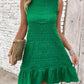 Textured Tied Round Neck Sleeveless Dress - NawdeX