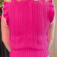 Ruffled Cable-Knit Sweater Vest - NawdeX