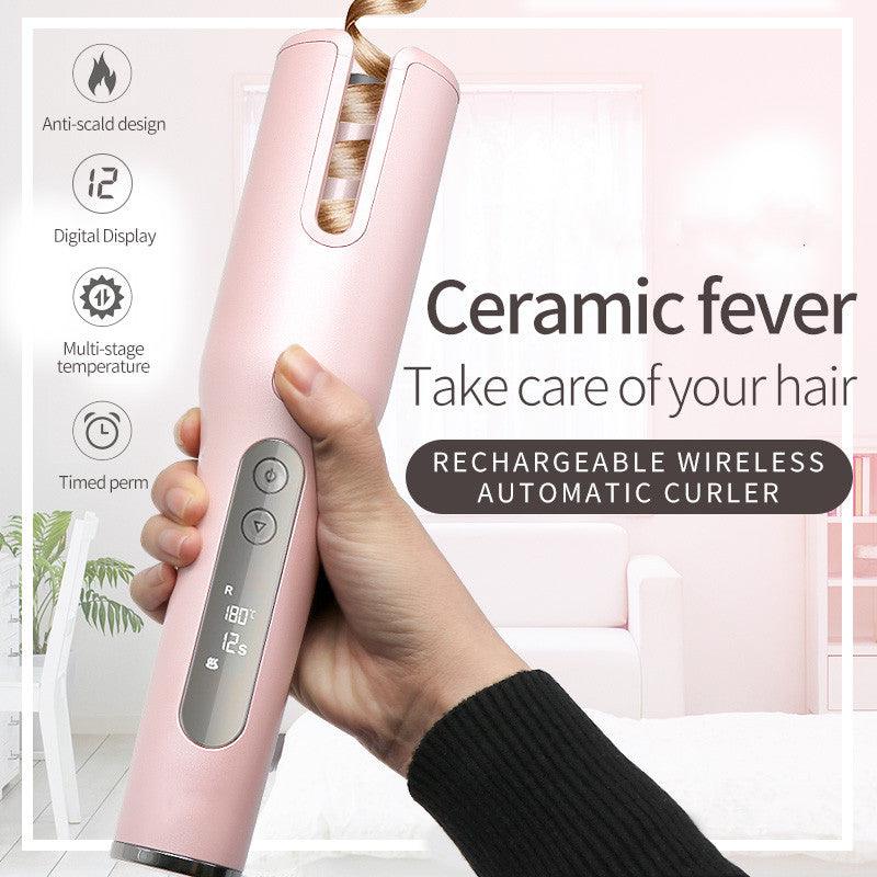 Wireless Automatic Curler USB  LCD Screen Ceramic Heating Anti-perm Curler - NawdeX