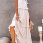 Ruffled Sleeveless Maxi Dress with Pockets - NawdeX