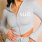 Women's Casual Tight Sportswear Multi-pocket Overalls With Coat And Cap Suit Pants - NawdeX