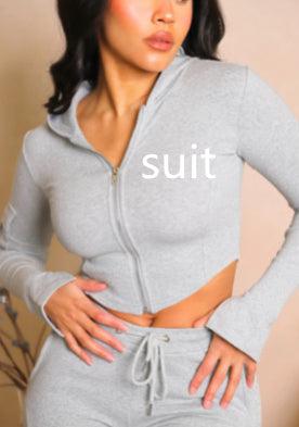 Women's Casual Tight Sportswear Multi-pocket Overalls With Coat And Cap Suit Pants - NawdeX