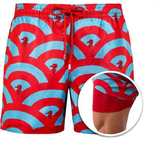 Mens Sports Double Layer Swim Shorts - NawdeX