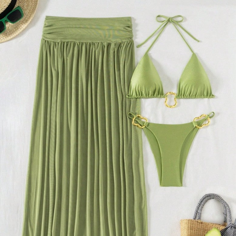 Green Luxe Swimwear Set