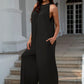 Double Take Full Size Tie Back Cutout Sleeveless Jumpsuit - NawdeX