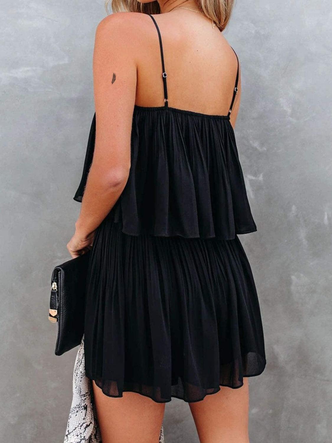 Ruched Spaghetti Strap Romper - NawdeX