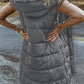 Longline Hooded Sleeveless Puffer Vest - NawdeX