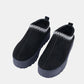 Weeboo Platform Embroidered Trim Slip-On Boots - NawdeX