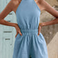 Halter Neck Tie Back Romper - NawdeX