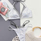 (Faux Layered Halter Neck Two-Piece Bikini Set - NawdeX
