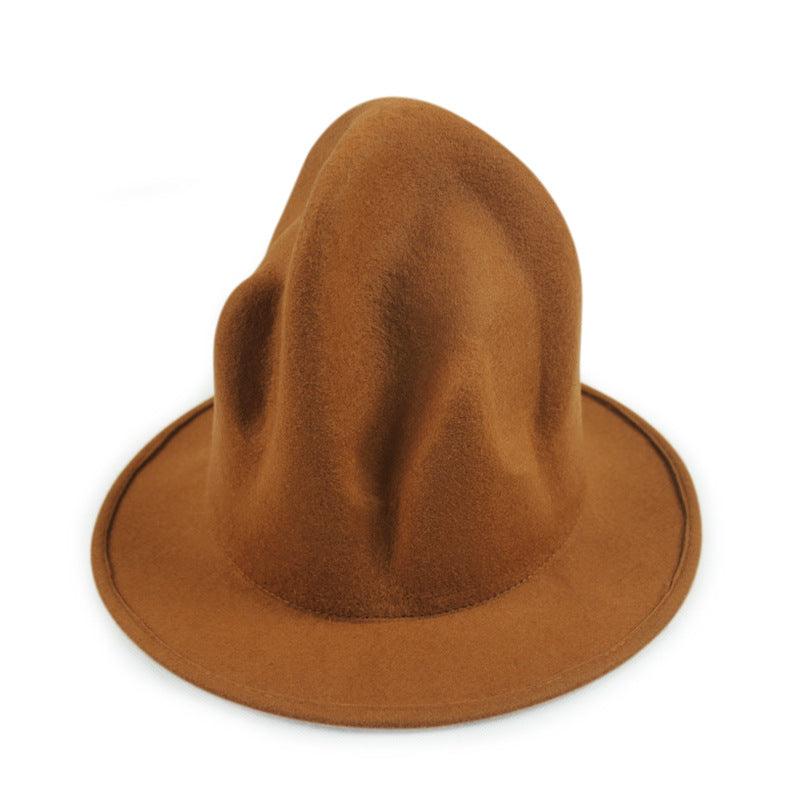 British Style Autumn And Winter Wool Pointed Magic Volcanic Rock Hat - NawdeX