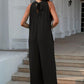 Double Take Full Size Tie Back Cutout Sleeveless Jumpsuit - NawdeX