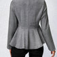 Ruffle Hem Collared Blazer - NawdeX