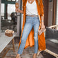 Open Front Long Sleeve Coat - NawdeX