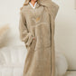 Pocketed Contrast Long Sleeve Hooded Lounge Dress - NawdeX