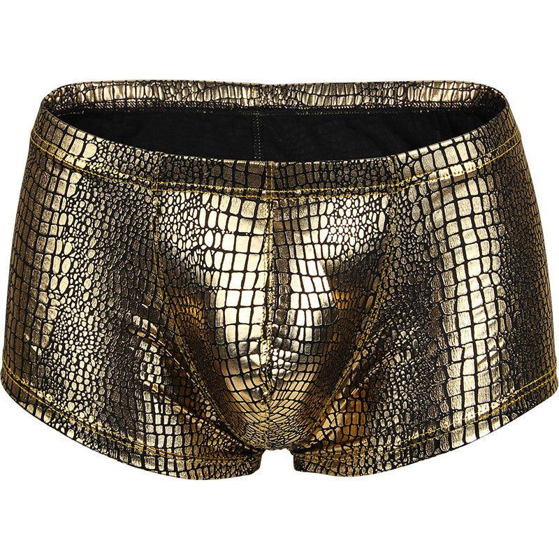 Snake Skin Leather Men Briefs - NawdeX
