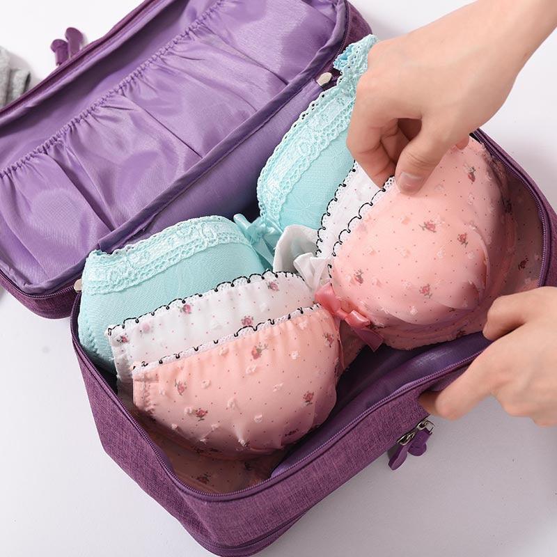 Travel Makeup Bags Women Multi-function 3-shelf Underwear Storage Bag - NawdeX