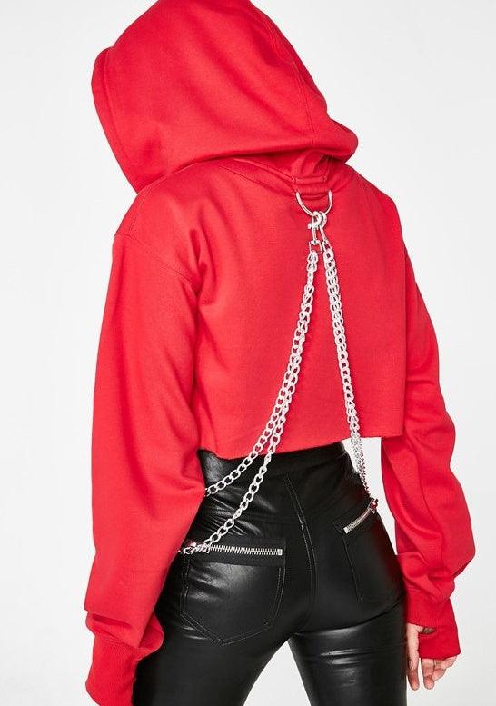 Hooded sexy navel long sleeve sweater - NawdeX