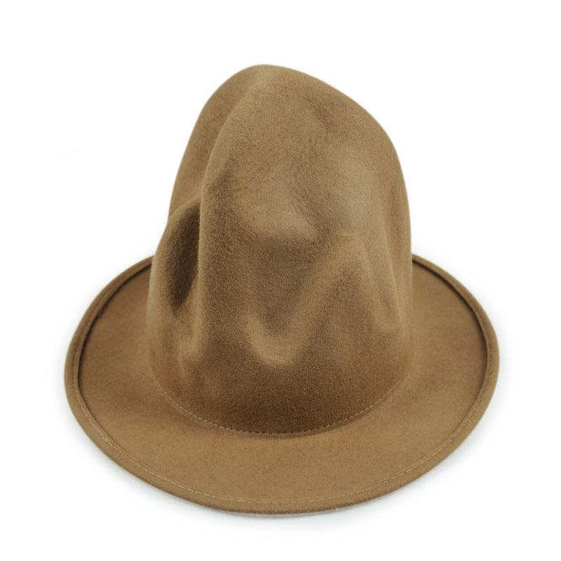 British Style Autumn And Winter Wool Pointed Magic Volcanic Rock Hat - NawdeX