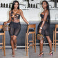Mesh Stitching Short Set