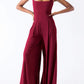 Square Neck Wide Strap Jumpsuit - NawdeX