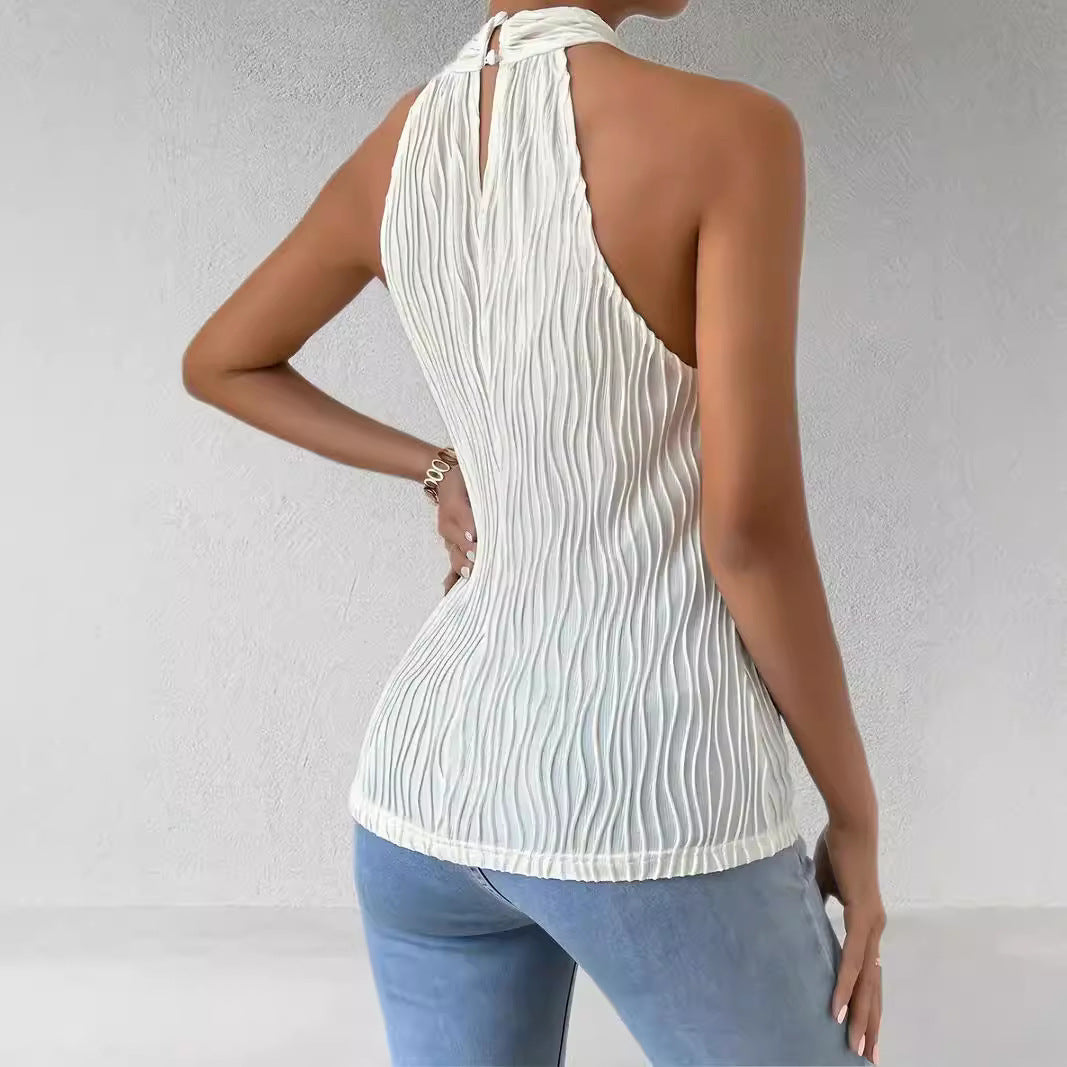 Fashionable Personalized Halter Knitted Short Top For Women - NawdeX