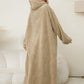 Pocketed Contrast Long Sleeve Hooded Lounge Dress - NawdeX