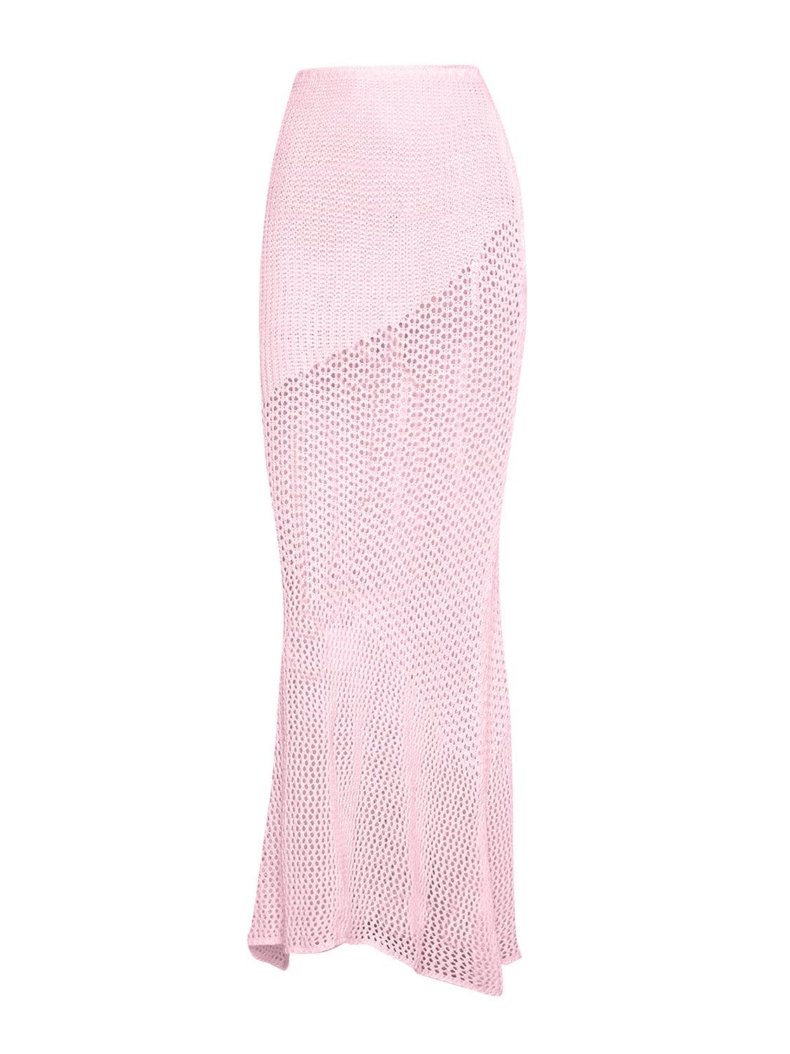 Tied Long Sleeve Top and Skirt Cover Up Set - NawdeX