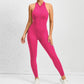 Zippered Yoga Fitness Jumpsuit Sleeveless Tummy Control Stretch Shapewear - NawdeX