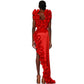 Red Deep V Sexy Swimsuit - NawdeX