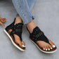 Studded Raw Hem Flat Sandals - NawdeX