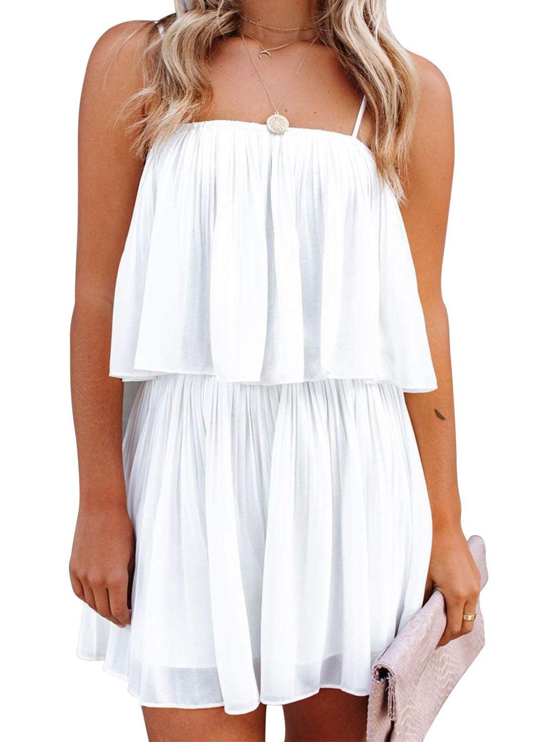 Ruched Spaghetti Strap Romper - NawdeX