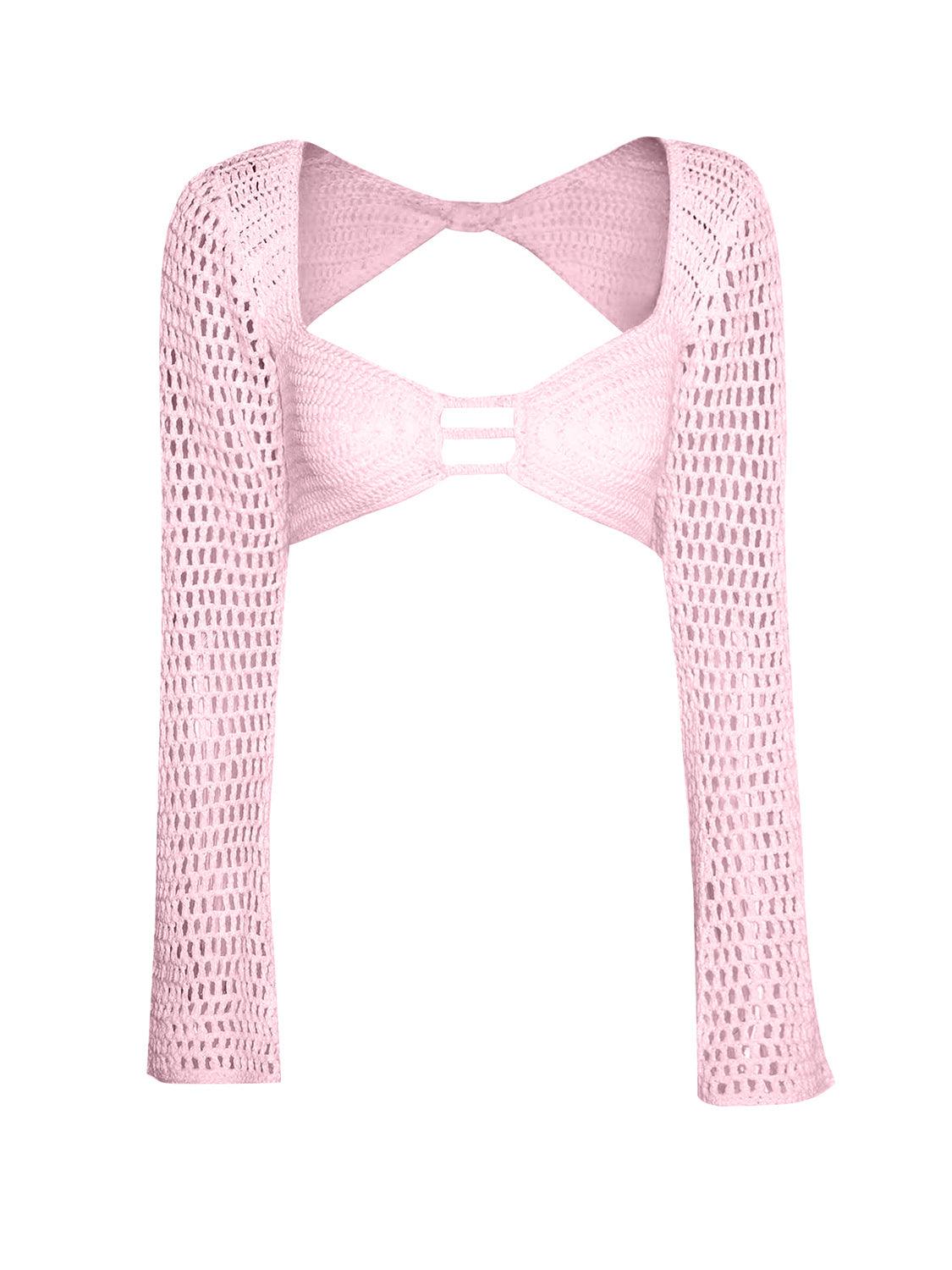 Tied Long Sleeve Top and Skirt Cover Up Set - NawdeX