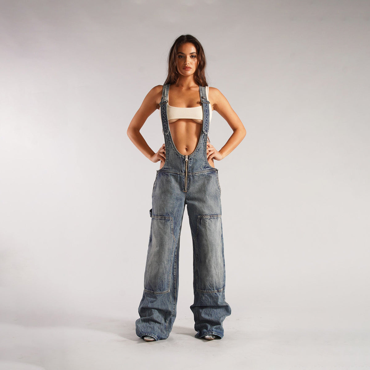 Loose Suspender Jean Jumpsuit - NawdeX