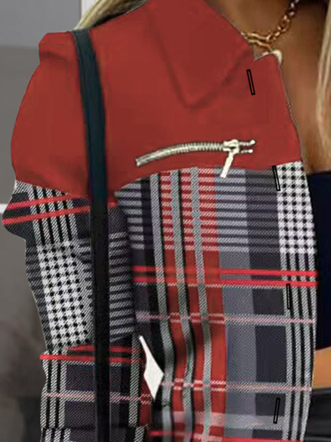 Printed Button Up Zip Detail Shacket - NawdeX