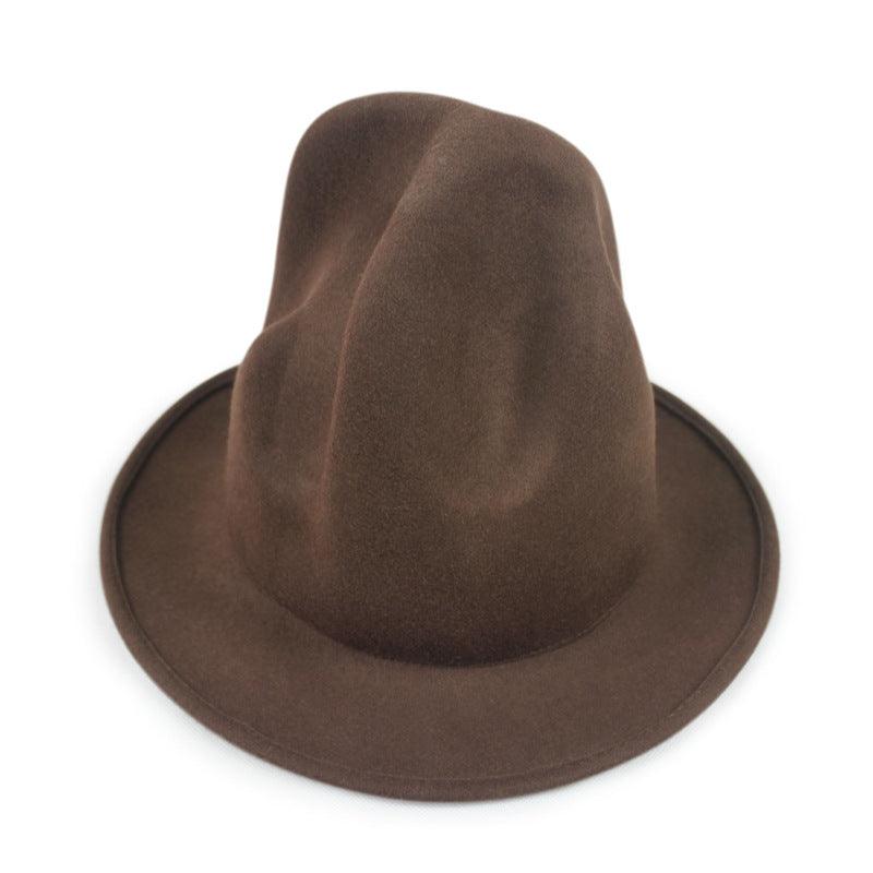British Style Autumn And Winter Wool Pointed Magic Volcanic Rock Hat - NawdeX