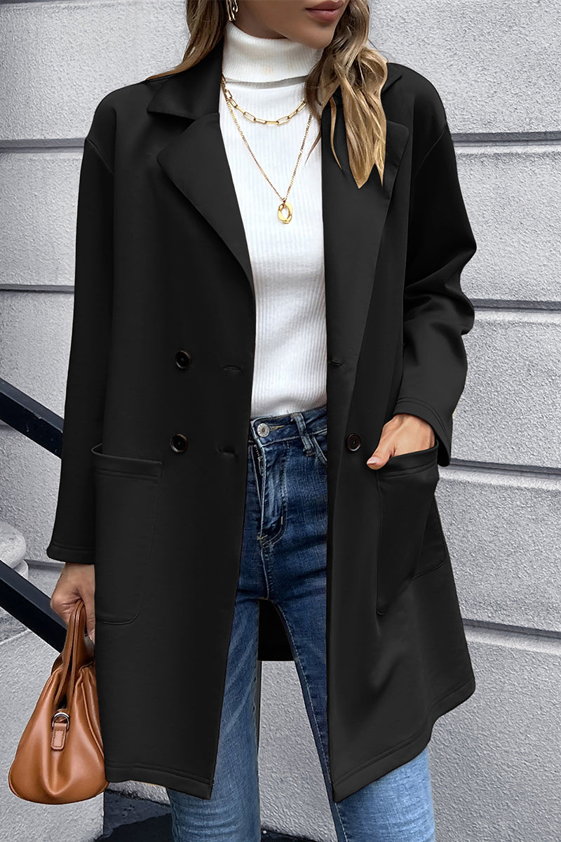 Ivy Lane Lapel Collar Long Sleeve Blazer - NawdeX