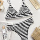 Striped V-Neck Two-Piece Swim Set - NawdeX