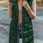 Longline Hooded Sleeveless Puffer Vest - NawdeX