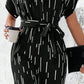 Tied Printed Mock Neck Wide Leg Jumpsuit - NawdeX