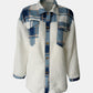 Fuzzy Button Up Long Sleeve Jacket - NawdeX