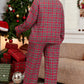 Plus Size Plaid Collared Neck Top and Pants Lounge Set - NawdeX