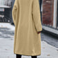 Full Size Contrast Trim Long Sleeve Coat with Pockets - NawdeX