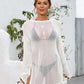 Slit Boat Neck Dropped Shoulder Cover-Up - NawdeX
