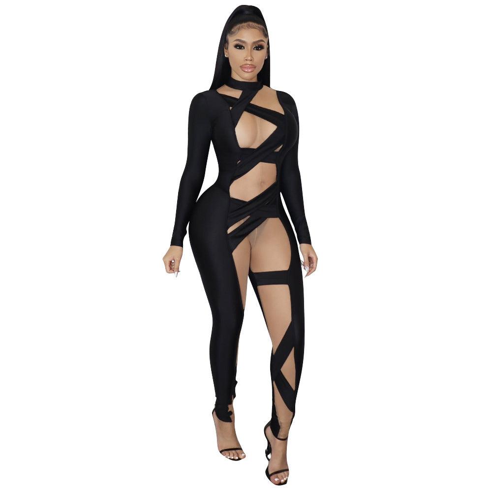 Stitching Long Sleeve Jumpsuit Women - NawdeX