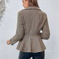 Ruffle Hem Collared Blazer - NawdeX