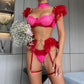 Feather Lace Patchwork Women's Suit - NawdeX